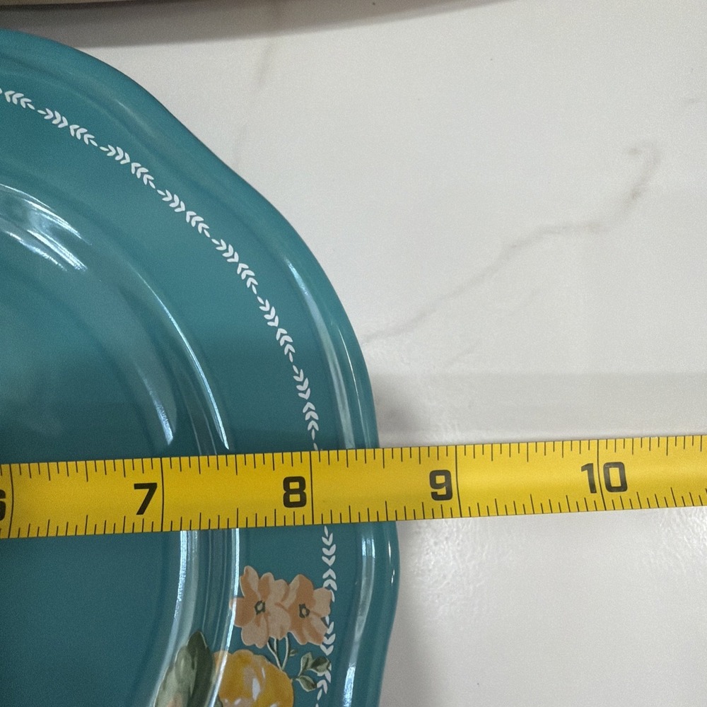 The Pioneer Woman Vintage Floral Teal Salad Plates 8.5" Set of 2 - Picture 8 of 9